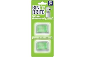 Bin Brite Stick on Bin Freshener | Keep Your Bins Fresh & Clean - Lasts Up To 30 Days (Citronella & Lemongrass, 2 x 5g)