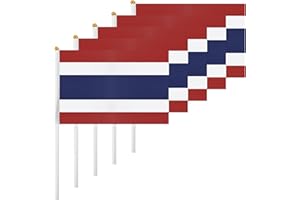 ASUNO 20 Pack Thailand Flags HandHeld Small Banners 14 × 21 cm Mini Thai Stick Flag Polyester for Party Decorations World Cup International Festival Events Indoor and Outdoor