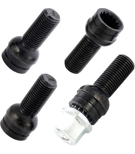 Écrous Antivol Pour Jantes - 4 Pièces M12x1.25 - 17mm - Siège Plat - Compatibles Peugeot 206, 207, 307, 308, 406, 407, 607 - 8