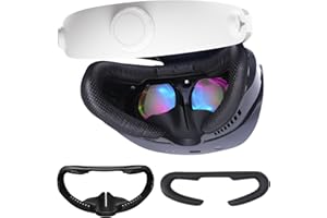 HANPUSEN VR Face Pad for PlayStation VR2, PSVR2 Fitness Facial Interface Cushion Pad, PSVR2 Face Pad Replacement, Breathable Holes Leather Foam Cushion, Anti-fogging Sweat-Proof Cover Accessories Set