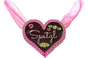 BF Souvenirs Halskette Trachtenkette im Lebkuchenherz-Design - Herz Oktoberfest Fasching Tracht Karneval Liebe Geburtstag Hochzeit Junggesellinnen Abschied