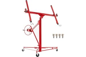 VEVOR Sollevatore Pannelli Cartongesso Professionale, Portato Fino a 68 kg, Alza Solleva Lastre Pannelli Cartongesso Pieghevole per Pareti e Soffitti, 120 cm - 335 cm di Altezza di Lavoro