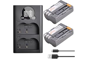 EN-EL3e Akku, Pickle Power 2 Stück 1900mAh EN-EL3a, EN-EL3 Akkus und LED Dual USB Ladegerät für Nikon D50, D70, D70s, D80, D90, D100, D200, D300, D300S, D700 D900 Digitalkameras