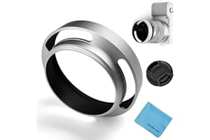 43mm Hohl Gegenlichtblende,Fotover Universal Metall Sonnenblende Streulichtblende mit Objektivdeckel für Canon Nikon Sony Pentax Olympus Fuji Kamera + Mikrofaser Putztuch