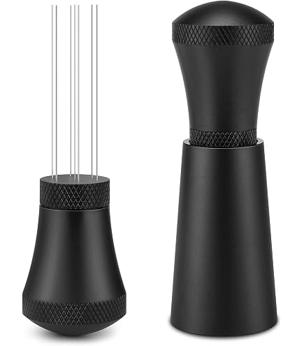 WDT Tool Distributore Di Caffè In Legno – Agitatore Con 6 Aghi In Acciaio 0,4 Mm E Base, Per Espresso Perfetto