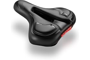 Focenat Sillin Bicicleta Muy Cómodo, Sillín Bici Ergonómico y Absorbe Impactos, Asiento Bicicleta Transpirable con Tira Reflectante, Sillines Bici Suave Hombre y Mujer para MTB/Ciudad/Estática