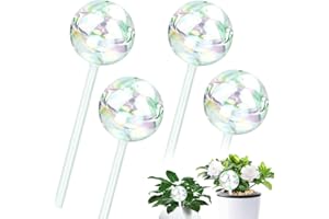 WENRERO Wasserspender Pflanze, 4 Stück Blumen Bewässerung Urlaub Bewässerungskugeln Blumen Wasserspender aus Glas Transparent Pflanzenbewässerer 6.8cm Pflanzen Bewässerungssystem für Zimmerpflanzen