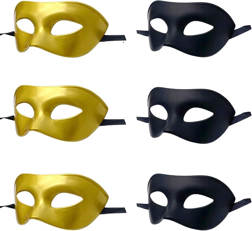 Fhlaasm Erkek Maskeli Balo Maskesi, Roma Yunan Mitolojik Maske Cadılar Bayramı Noel Cosplay Mardi Gras Partisi için Uygun (3B + 3G, 6'lı Paket)