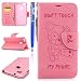 Produktbild EUWLY Lederhülle für [Huawei P10 Lite], Lederhülle Brieftasche Case Hülle Ledertasche für Huawei P10 Lite, Retro Niedlich Karikatur Bär Muster PU Leder Handytasche Handyhülle Handytasche Flip Tasche Wallet Case Bookstyle Brieftasche Magnetverschluss Hülle Ledertasche Folio Klapphülle Handyhülle Kartenfächer Standfunktion Schutzhülle für Huawei P10 Lite + Blau Eingabestift-Bär,Rosa