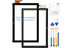 SRJTEK pour ASUS ZenPad 10 Z300M P00C Kits de réparation de Verre de numériseur d'écran Tactile (Noir, Non Inclus LCD)