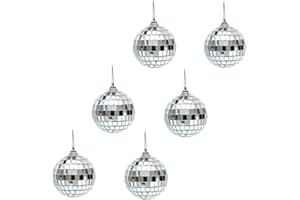 ALIANGTING 6Pcs Disco Ball 2Inch Silver Mini Disco Ball Mirror Ball for Disco Party Christmas Home Decoration