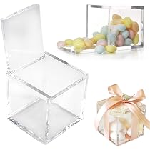 KLYNGTSK Scatoline Trasparenti Quadrate, Scatola Acrilica Con Coperchio Scatoline Trasparenti in Plstica Piccola Scatola Acrilica Trasparente Quadrata Scatola Regalo Plastica Trasparente(5*5*5cm