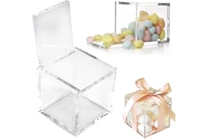 Doni Bomboniere 20 Scatoline Plexiglass 5x5x5 portaconfetti cubo Trasparenti Personalizzate Fai da Te Matrimonio Battesimo Nascita Comunione Laurea