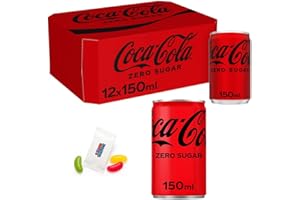 Coca Cola Zero Sugar Soft Drink Can 150ml Soft Drinks Mini Cans 150ml Coca Zero Sugar 150Ml Mini Cans 12-24Pcs Boxed Treatz (Zero Coke 12 Pack)