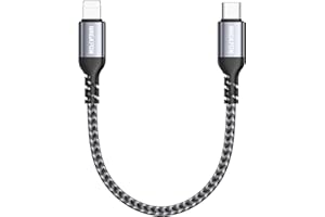 NINGKPOW Kabel USB C na Lightning, krótki, 30 cm, certyfikat MFi, Power Delivery USB C, kabel Lightning nylonowy kabel do ładowania kompatybilny z iPhone 14 13 12 11 Mini Pro Max XR XS X 8 7 6s Plus