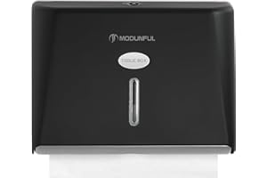 ‎MODUNFUL modunful Papierhandtuchspender zur Wandmontage Ohne Bohren, Handtuchspender für Z/V-Falz M Gefaltet Papierhandtücher Papierhandtuchhalter für Badezimmer, Schwarz