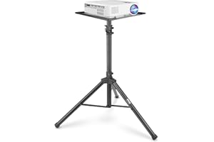 Pyle Stojak na laptopa, rzutnik, stojak na projektor, regulowany kąt i wysokość statywu, statyw trójnożny – stojak na laptopa, wytrzymały na obciążenia, idealny na imprezy sceniczne, studyjne i