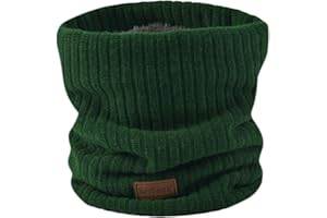 NovForth Winter Neck Warmer Fleece Lined Infinity Scarf Double-Layer Fleece Thicken Windproof and Dust Skiing Circle Lining Knit Infin for Mens Womens