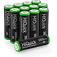 HiQuick 12pcs 2800mAh Ni-MH AA (Double A) Rechargeable Batteries High Capacity Rechargeable Battery AA 1.2 Volt(1.2 V) Low Self-Discharge (AA Batteries Rechargeable x12)