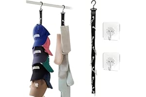 Yuqilin Cap Halter,2 Stücke Cap Halterung Wand Cap Organizer Cap Aufbewahrung Wandmontierter Mützenständer Praktisch Cap Halterung Wand Kappenhalter mit 16 Clips,für Baskenmütze,Basecap