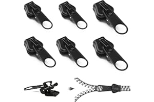 NGUIT 6PCS Zipper Repair Kit Universal Zip Puller Replacement Set for #3#5#8 Sizes Instant Zippers Rescue Fix for Jackets Luggage Backpacks Jeans, Easy Fix with No Tools Multipack (Black)
