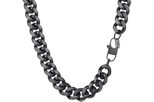 PROSTEEL Collar de Cadenas Cubanas Urbanos de Hombres Mujeres, 4.8mm / 6mm / 10mm / 14mm Ancho, 41cm-76cm Largo, Incluye Caja de Regalo