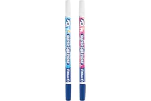 Pelikan 921734 - Corrector bolígrafo Super Pirat 850B de tinta de doble punta, punta de pluma correctora B, 2 piezas, kit escolar, Azul real