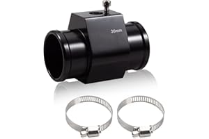 LEONTOOL Aluminum Water Temperature Joint Pipe Connector 36mm 1-7/16" Radiator Hose Sensor Gauge Adapter with 2 Hose Clamps Water Temp Meter Gauge Joint Pipe Temperature Sensor Adapter