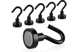 ‎ROBIN GOODS Robin Goods® 6X Magnet-Haken - Starke Magneten für Haushalt und Büro - Belastbarkeit bis 8kg - Kühlschrankmagnet - Alltagshelfer - Magnet aus Metall mit Haken (6 Stück - schwarz)