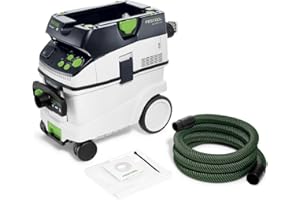 Festool Absaugmobil CTM 36 E AC RENOFIX CLEANTEC (mit High Performance Hauptfilter, Entsorgungssack, Saugschlauch mit drehbaren Anschlussmuffen, Verschlussschieber ComfortClean)