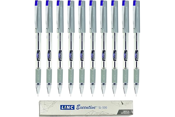 LINC 0.55mm Executive SL-500 Gel Pen Blue Ink Pack of 10