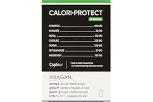 CaloriProtect - Complement Alimentaire Capteur de Graisse - Gymnema, Magnesium, Caroube, Nopal, Huile Essentielle de Mandarine - Aragan - 60 Gélules