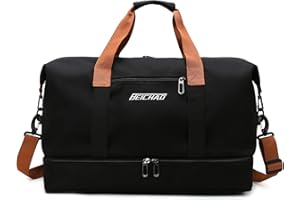 MUPACK Fresion Sac De Sport Voyage pour Homme Et Femme - avec Compartiment à Chaussures Et Compartiment Humide - Sac De Fitness,Sac D'EntraîNement,Sac De Fitness Unisexe Weekend,Sac à Main,Grand,Noir