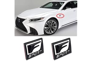 XCBW 1 par de emblemas Cuadrados F-Sport Etiqueta del Maletero Fender Logo Etiqueta engomada Lateral de la Etiqueta para L-EXUS CT ES ES GS LS NX GX SX LX LC GS300 RX300,Negro