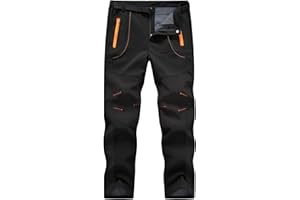 ‎DONHOBO donhobo Herren Wanderhose Gefüttert Winterhose Wasserdicht Winddicht Warm Verdickte Softshellhose Outdoorhose Skihose Trekkinghose