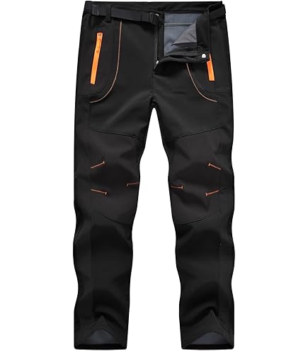 donhobo Wandelbroek voor heren, gevoerde winterbroek, waterdicht, winddicht, warm, verdikte softshellbroek, outdoorbroek, skibroek, trekkingbroek