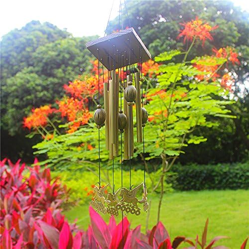 Haliseng Chitarre eoliche cinesi 5 bronzo Pegasus Ornament Sounds croccante stile tradizionale cinese Amazing 8 tubi per giardino Yard Outdoor Living Room (bronzo Pegasus)