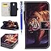 Produktbild EUWLY Kompatibel mit Galaxy J3 2017 Handyhülle Luxus Muster Bookstyle LederHülle Brieftasche Ledertasche Klappbar Handy Tasche Leder Flipcase Handycover,Tier