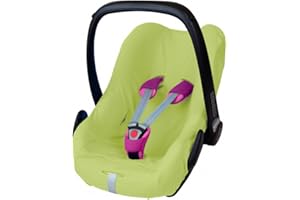 ByBoom® - Fodera estiva/fodera protettiva cotone al 100%, fodera universale per ovetto, seggiolino auto, p.es. per Maxi-Cosi CabrioFix, Pebble, City SPS, Colore:Lime