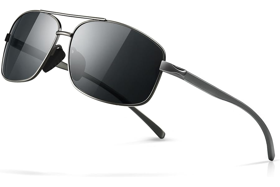SUNGAIT Lightweight Rectangular Polarized Sunglasses Man UV400 Protection