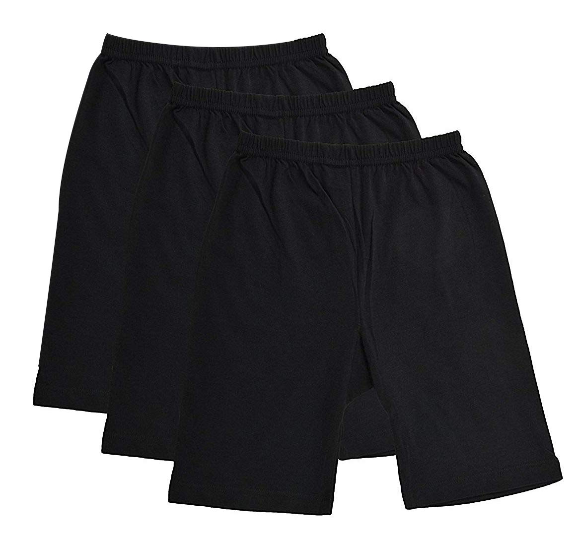BODYCARE Pure Cotton Plain Black Cycling Shorts for Girls & Kids (73B-Packof3)