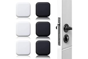 Panexf 6 Pièces Butée de porte murale noire/blanche adhésive 45mm*45mm Bloc porte Stop porte mural adhesif Butoir porte mural adhesif