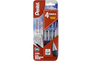 Pentel E-Sharp mechanical pencil, Assorted colours, 1 blister of 4 pencils multi-coloured XAZ125/4-M