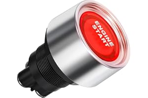 Gebildet Universal 12V-24V/50A Drücken Sie den Start-Zündschalter, SPST 3pins Motor Startknopf Rot LED Momentan Zündung Starter Schalter für Auto Boot LKW