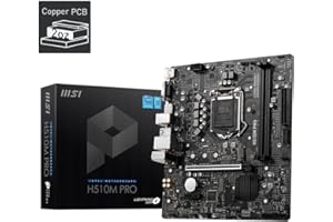 msi - Placa Base H510M Pro, Micro-ATX, soporta procesadores Intel Core de 11ª generación, LGA 1200, 2 x DIMMs (3200 MHz), 1 x PCIe 4.0 x 16, 1 x M.2 Gen3, USB 3.2 Gen1, 1G LAN, HDMI 2.0 b y DP 1.4