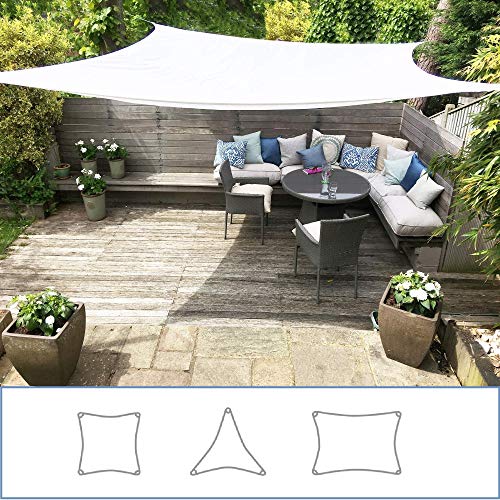 Clara Shade Sails Voile d'ombrage Toile Parasol de Jardin Canopy imperméable à l'Eau 98% de Protection Contre Les UVs (Square 3.6m)