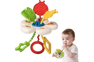 AITUITUI Montessori Jouets pour Bebe 1 2 Ans, Sensoriel Corde à Tirer en Silicone et d’Éveil Jouet pour Bébé 7 8 9 12 18 Mois, éducatifs Motricité Voyage Jeux d'activité pour Garcon Fille Noël Cadeaux