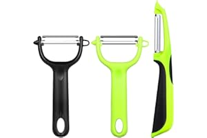 VOTON 3 Pcs Potato Peeler, Y-Shaped Peelers and Stainless Steel Rotary Vegetable Peeler for Kitchen Fruits Orange Carrots Eggplant, Mango Cucumber Etc Eiffy Veg Peeler