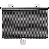 Nekuba Ara&ccedil; &Ouml;n Cam G&uuml;neşliği, Otomatik Geri Sarımlı, Katlanabilir, G&ouml;zenekli, Vantuzlu (50 x 125 cm)