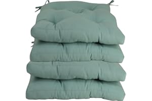 VACAVACA Cojín para Silla Interior y Exterior, 50x50 cm, Acolchado 6-7 cm, Fabricado en España, Múltiples Colores (Verde, Pack 4)